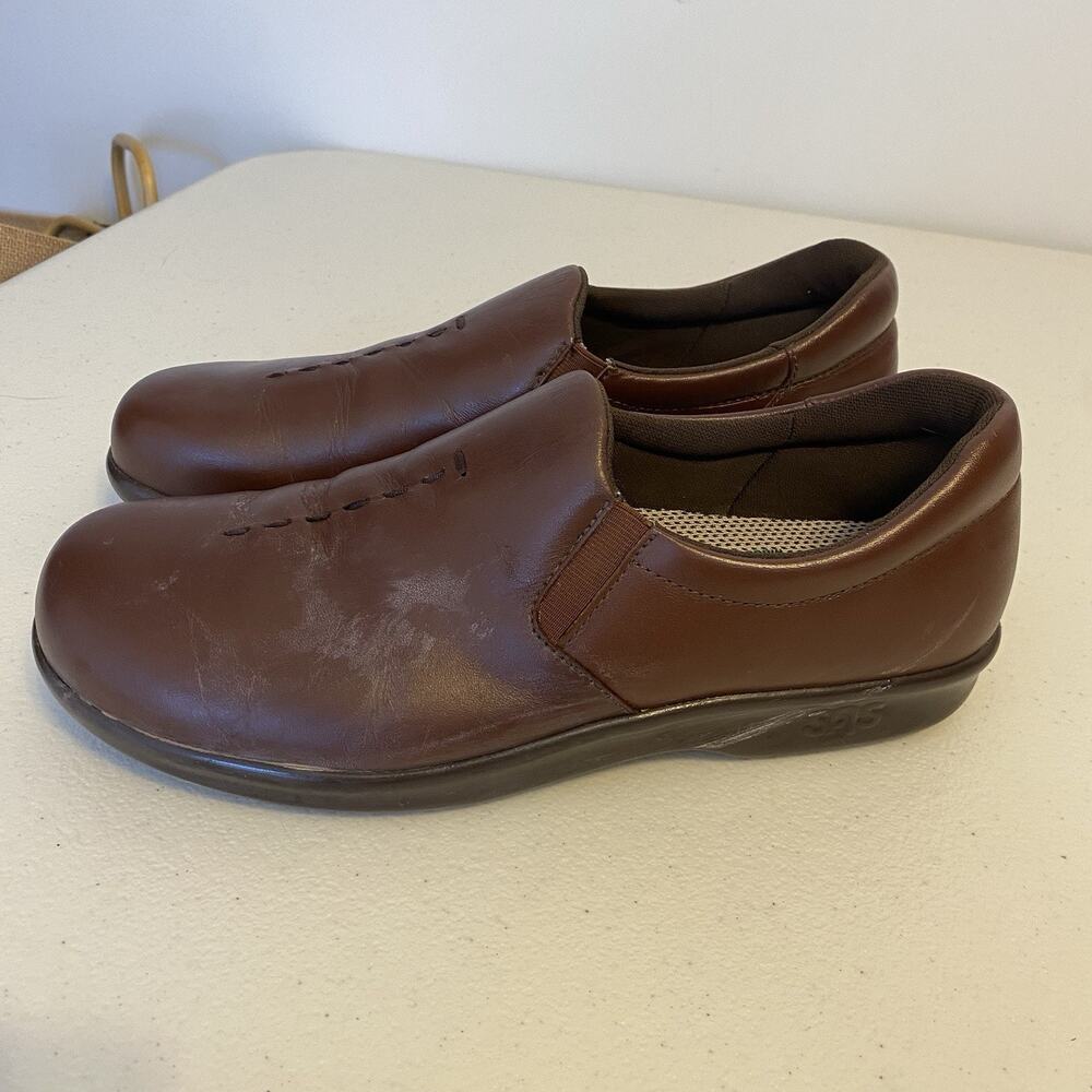 SAS Tripad Comfort Brown Leather Slip On Women Size 7.5S D0644298 USA Made - Picture 3 of 10